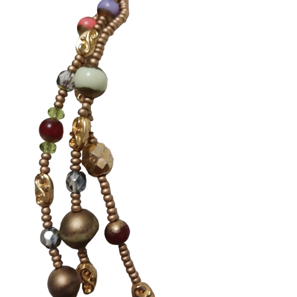 Chicos Beaded Assorted 3 Strands  Dangle 17" Jewelry - Picture 3 of 10